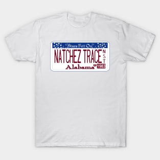Natchez Trace National Scenic Trail, Alabama License Plate T-Shirt